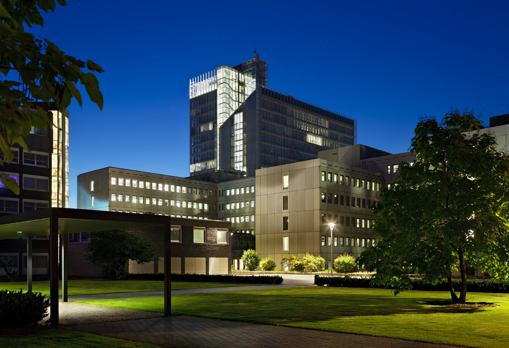 Modern Office Buildings At Night